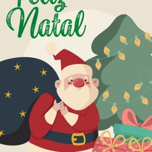 Cartão de Natal Papai Noel Presentes