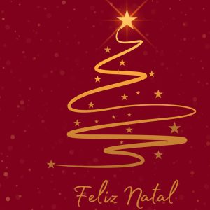 Cartão de Natal Árvore Feliz Natal Vermelho