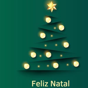 Cartão de Natal Árvore Feliz Natal Verde