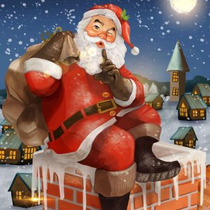 Cartão de Natal Papai Noel Chaminé