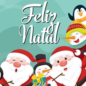 Cartão de Natal Feliz Natal Pinguim