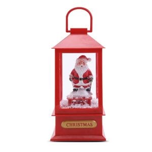 Lanterna Decorativa Com Led Vermelho Branco